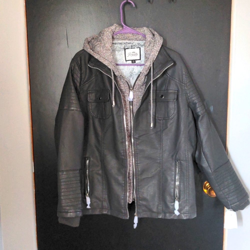 Womens Grey Jacket with Fuzzy Lining